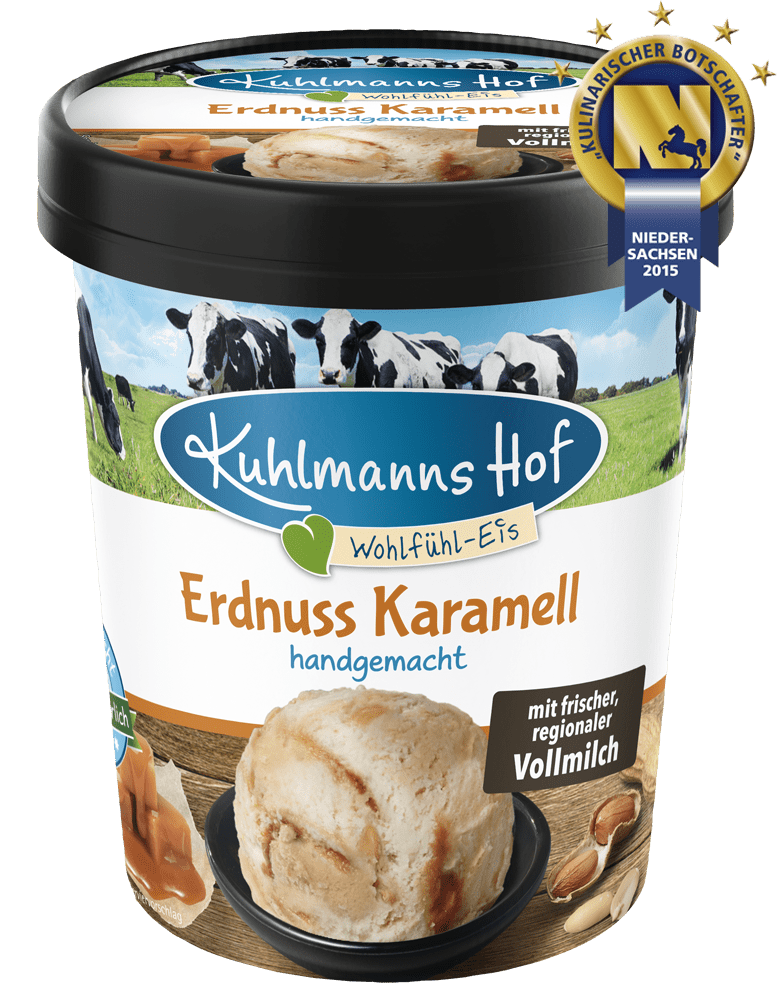 Milch-Eis Erdnuss-Karamell